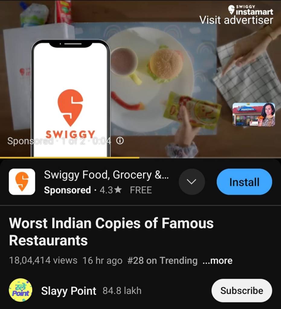 Slayy Point's video on Worst Indian Copies of Famous Restaurants on Chrome browser